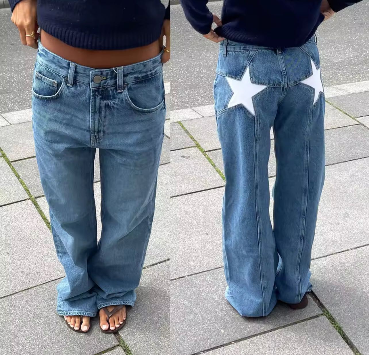 Femme jeans avec etoile