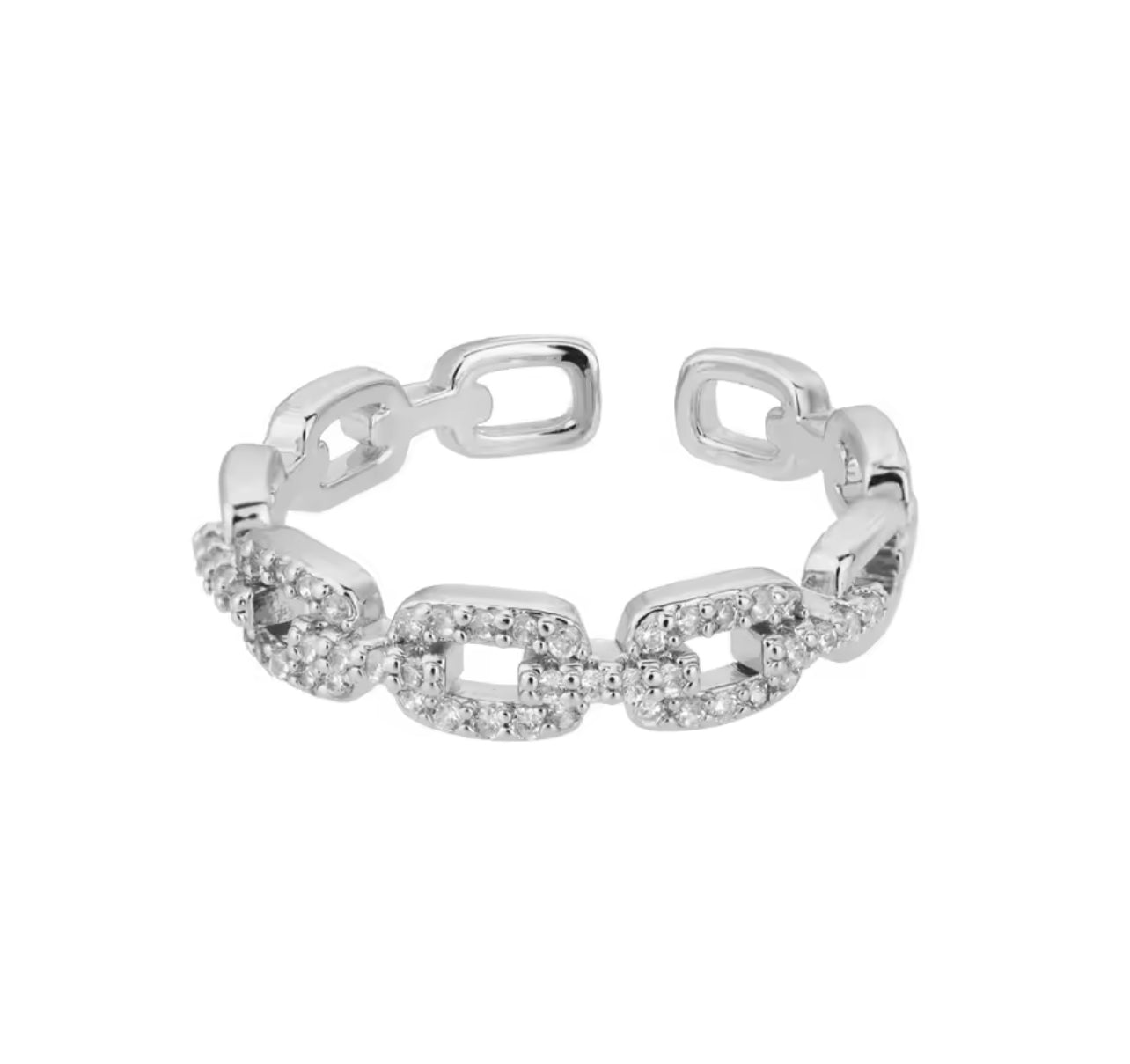 Bijoux bague torsade argenté cristaux Solene 9