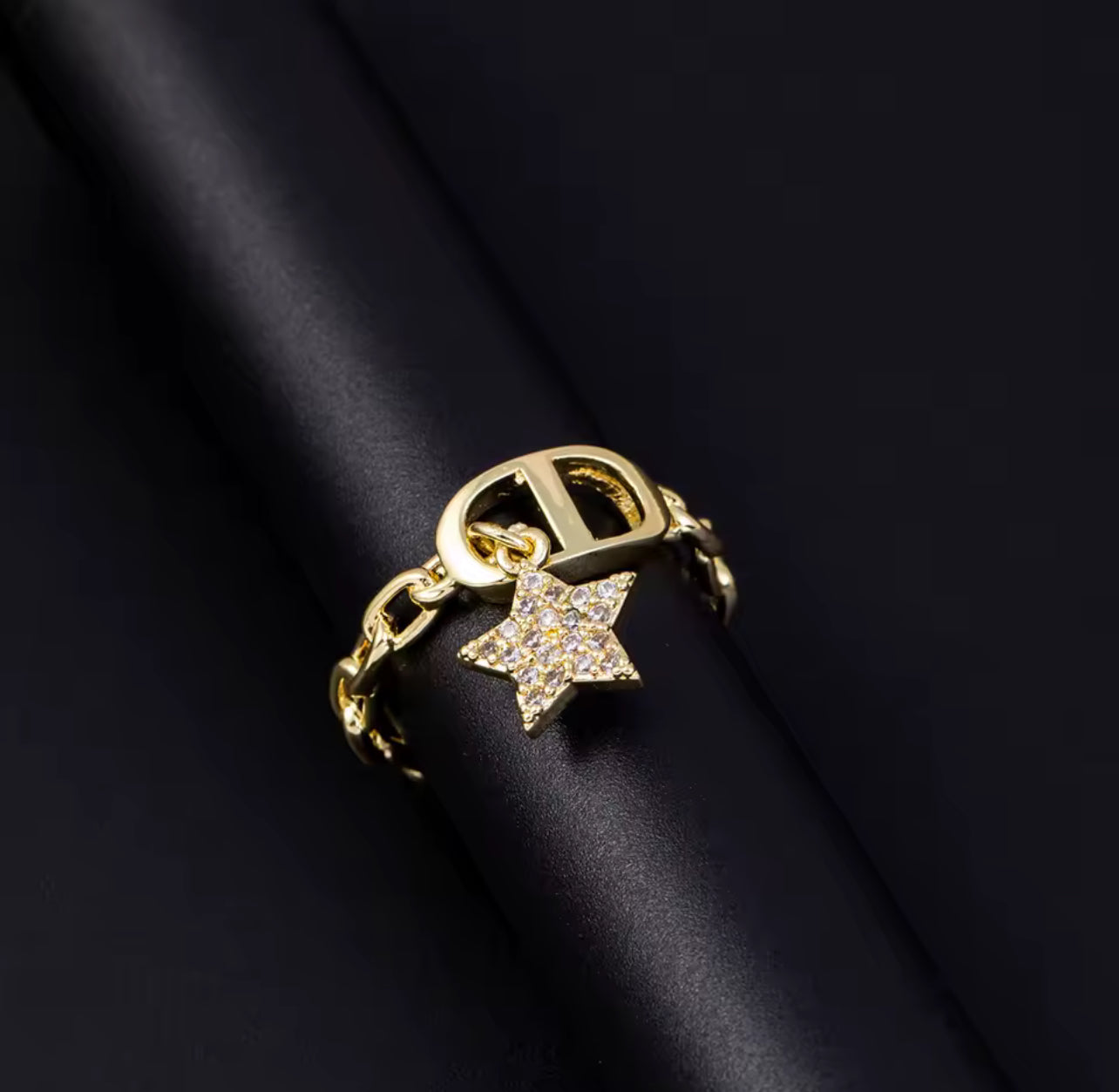 Bijoux bague doré étoile 19