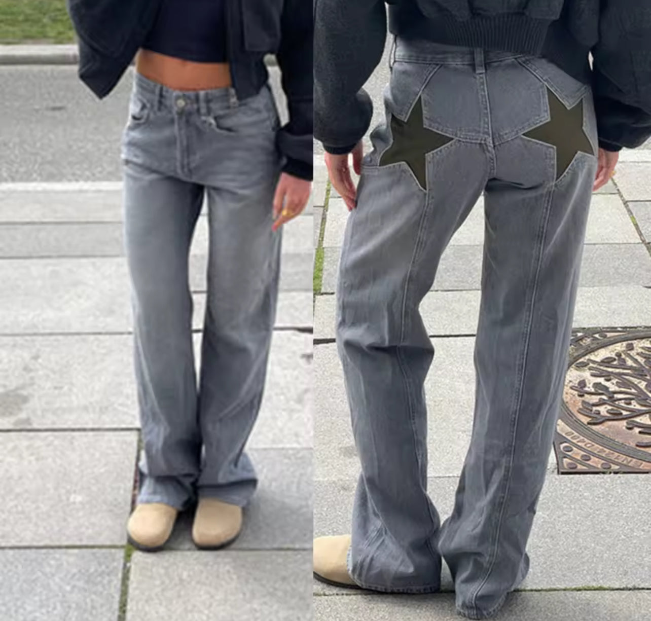 Femme jeans avec etoile