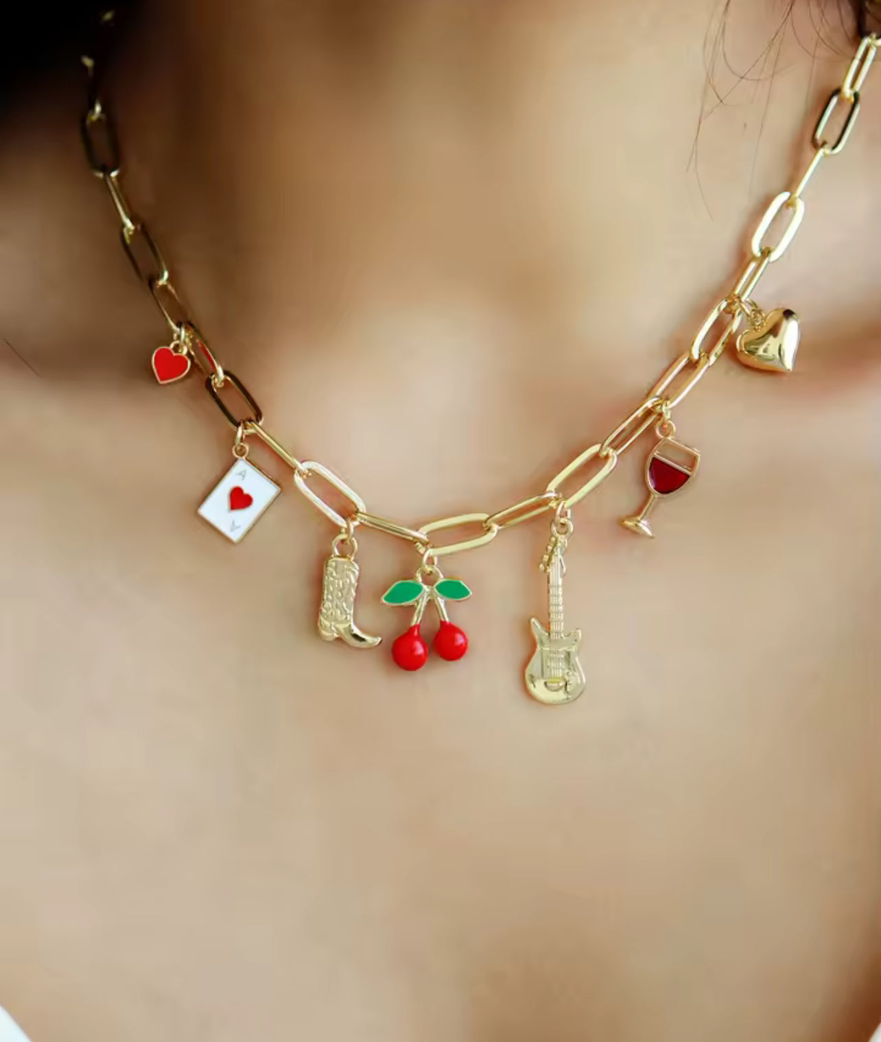 Bijoux collier pendentifs rouge 16