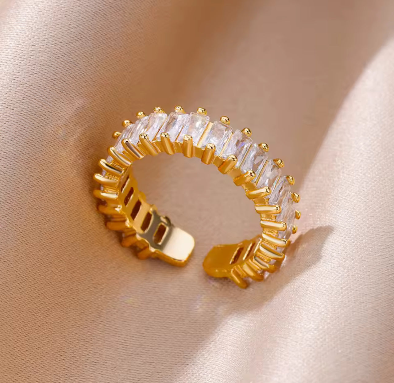 Bijoux bague cristaux blancs 2