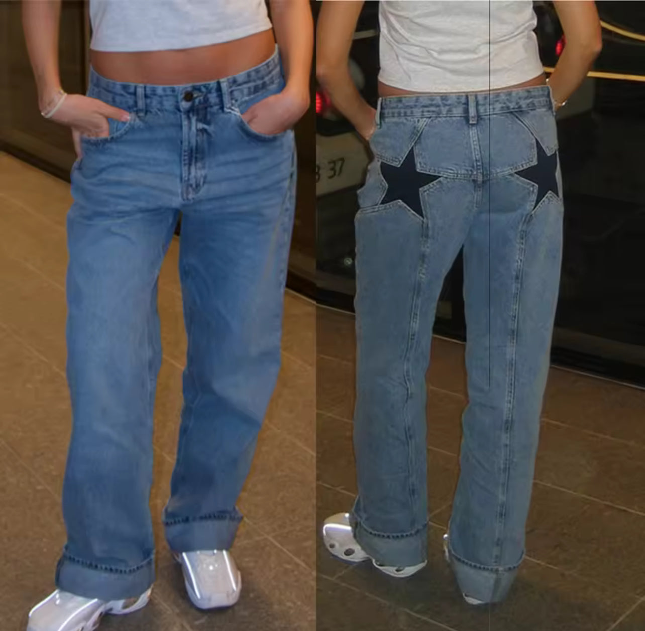 Femme jeans avec etoile