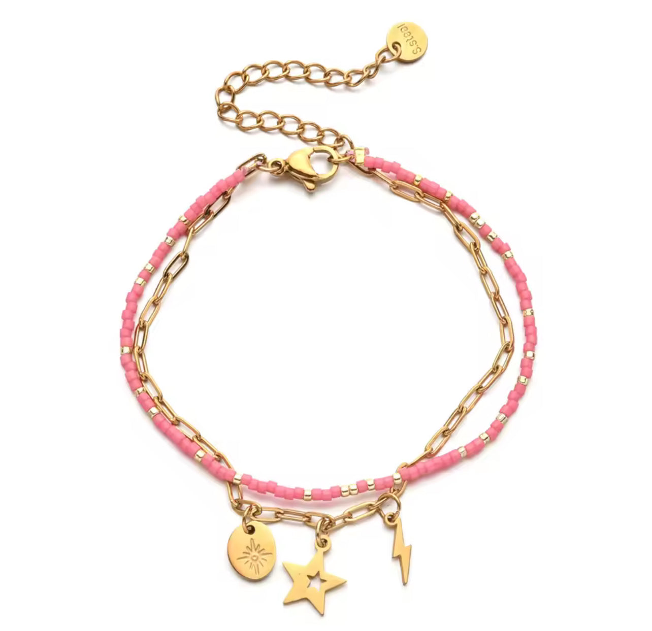 Bijoux Bracelet lea doré  rose 11