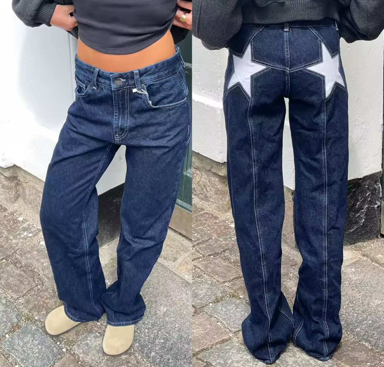 Femme jeans avec etoile