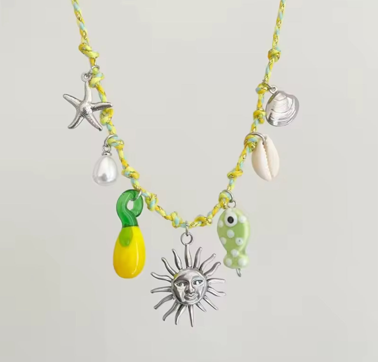 Bijoux collier andora jaune vert 24